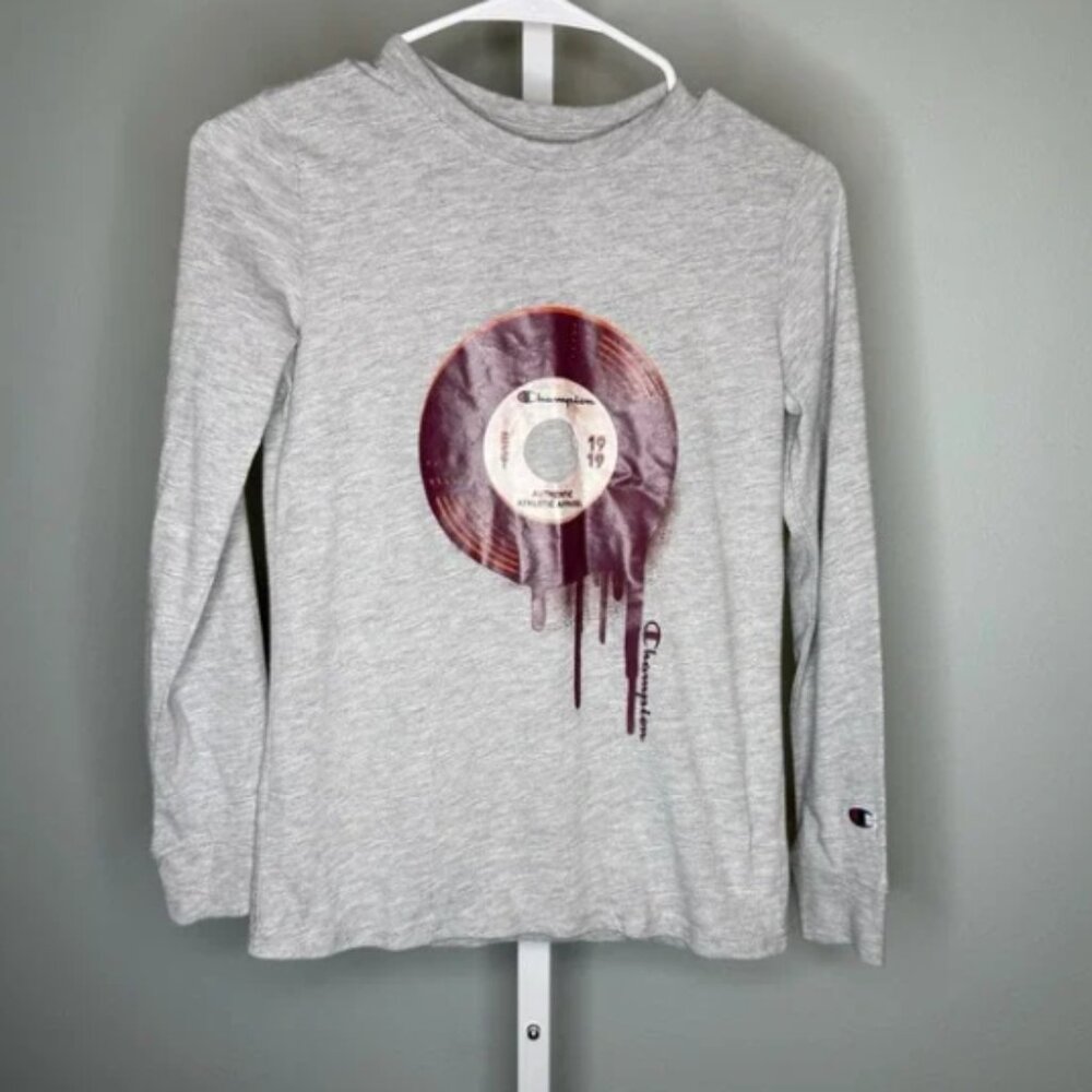Boys Medium‎ Champion Graphic Long sleeve T-shirt Gray